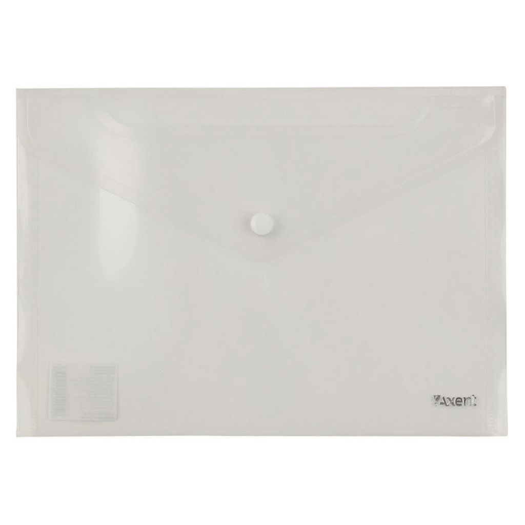 Папка на кнопке А4 "AXENT" прозрачная /12/