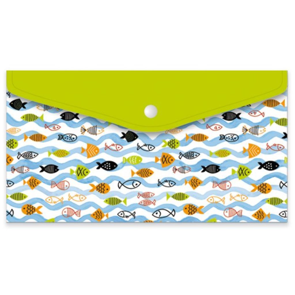 Папка на кнопке 260х140мм "Подводный мир" /12/