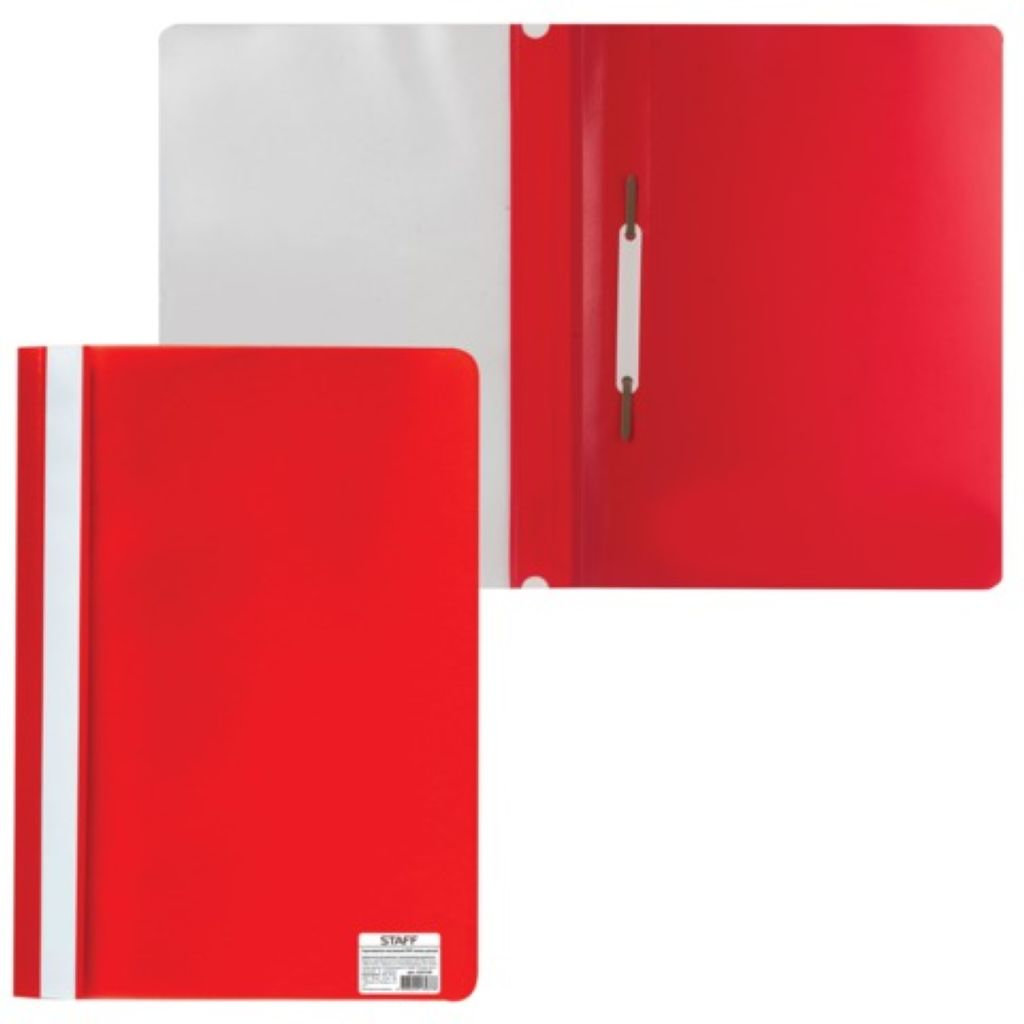 Папка-скоросшиватель А4 "STAFF" красная /25/