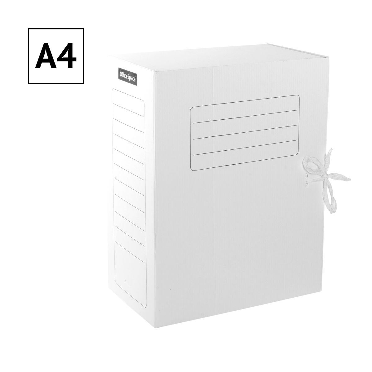 Папка архивная А4 150мм бумвинил на завязках белая/20/