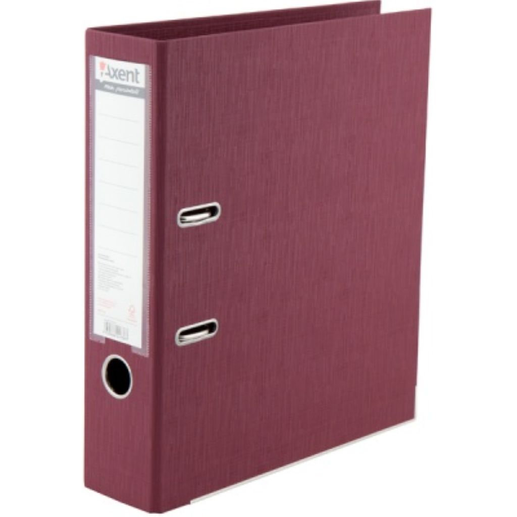 Папка-регистратор 75мм "AXENT Prestige+" бордо двусторонняя /50/
