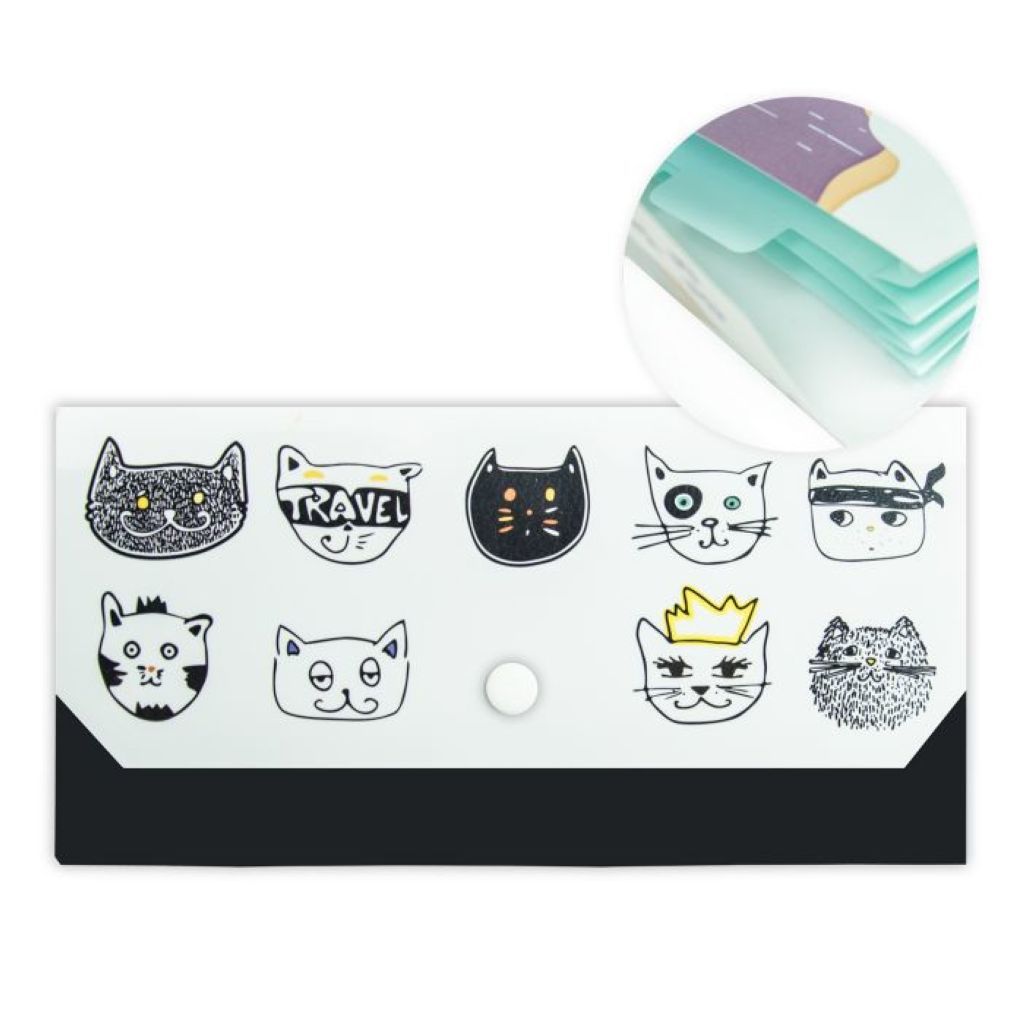 Папка 230х115см с отделениями 4шт. "Коты" /12/