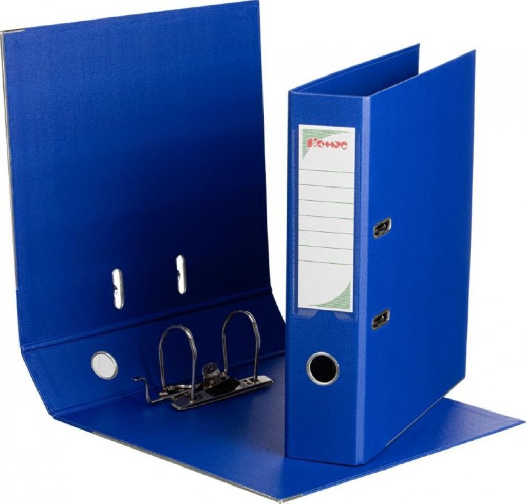 Папка-регистратор 75мм "Комус стандарт" синяя двусторонняя /1/