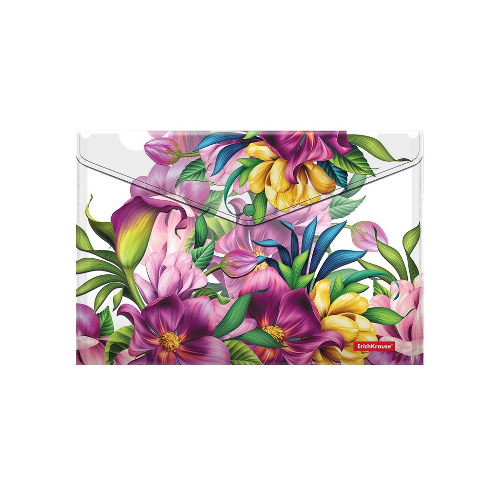 Папка на кнопке А4 "Tropical Flowers" /12/