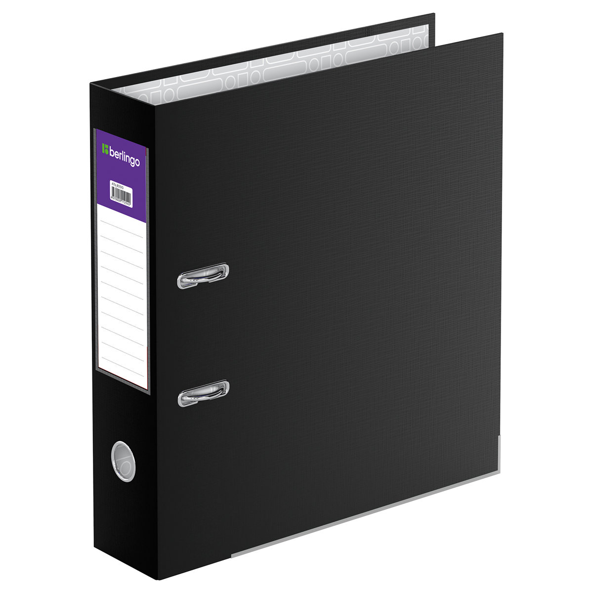 Папка-регистратор 80мм Berlingo "Hyper" бумвинил черная /16/