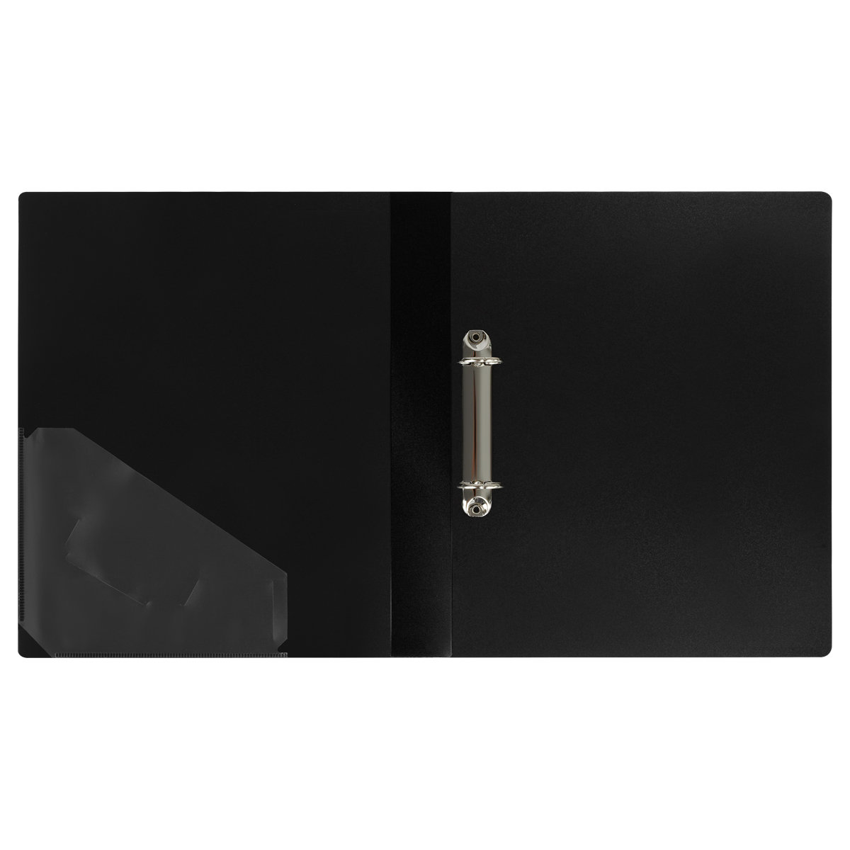 Папка А4 на 2-х кольцах 40мм "Стандарт" пластик, черная /12/