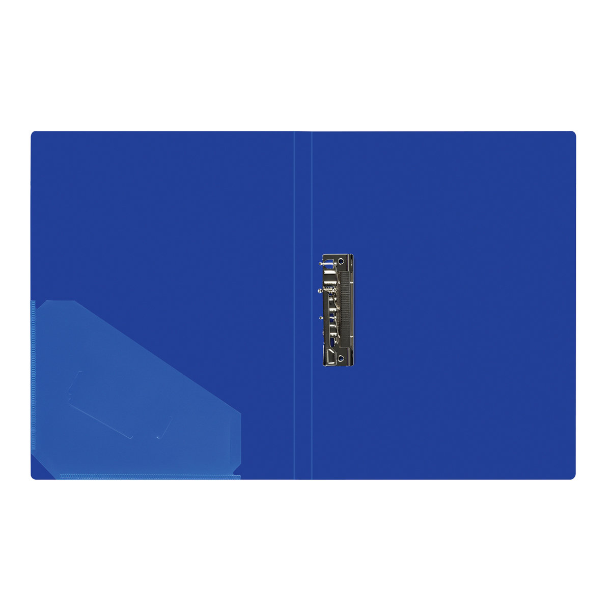 Папка А4 с боковым прижимом "Стамм" Стандарт"  А4, 17мм, 700мкм, пластик, синяя