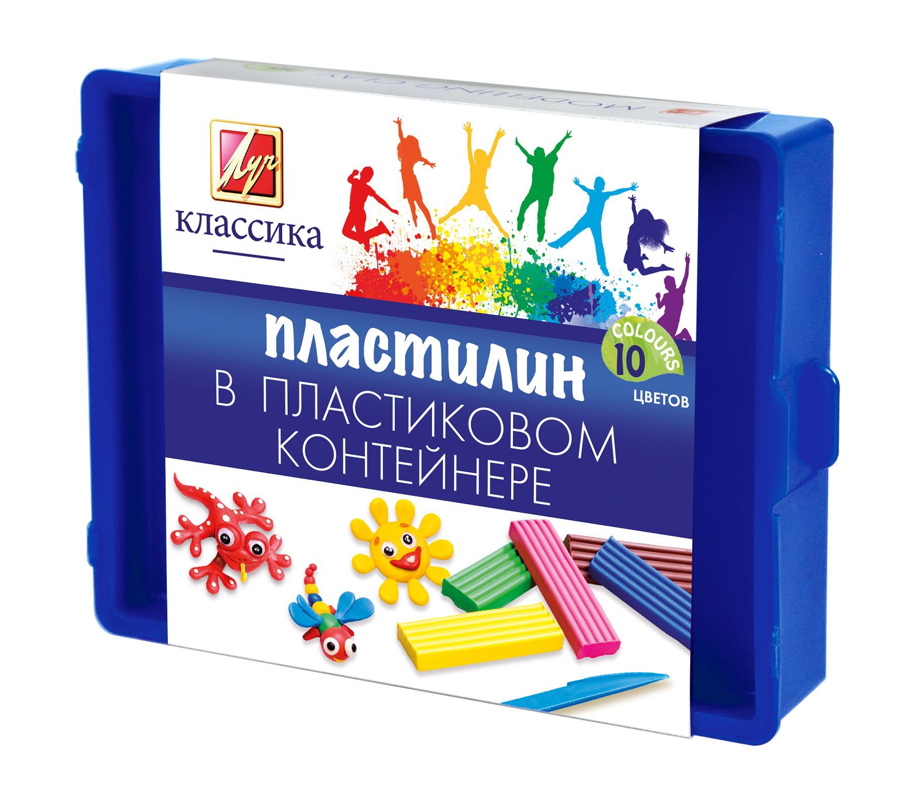 Пластилин 10цв. "Классика" 200г со стеком /10/