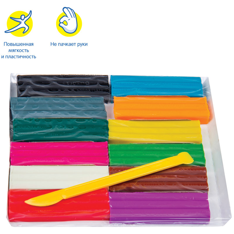 Пластилин 12цв. "Енот в лесу" восковой со стеком /19/