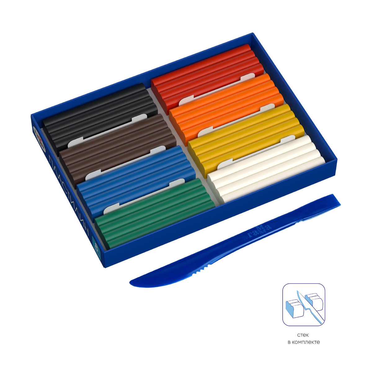 Пластилин  8цв. "Классический" со стеком /23/