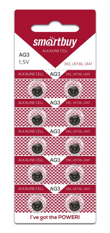 Батарейка Smartbuy AG3-10B 1,5V часовая /10/200/