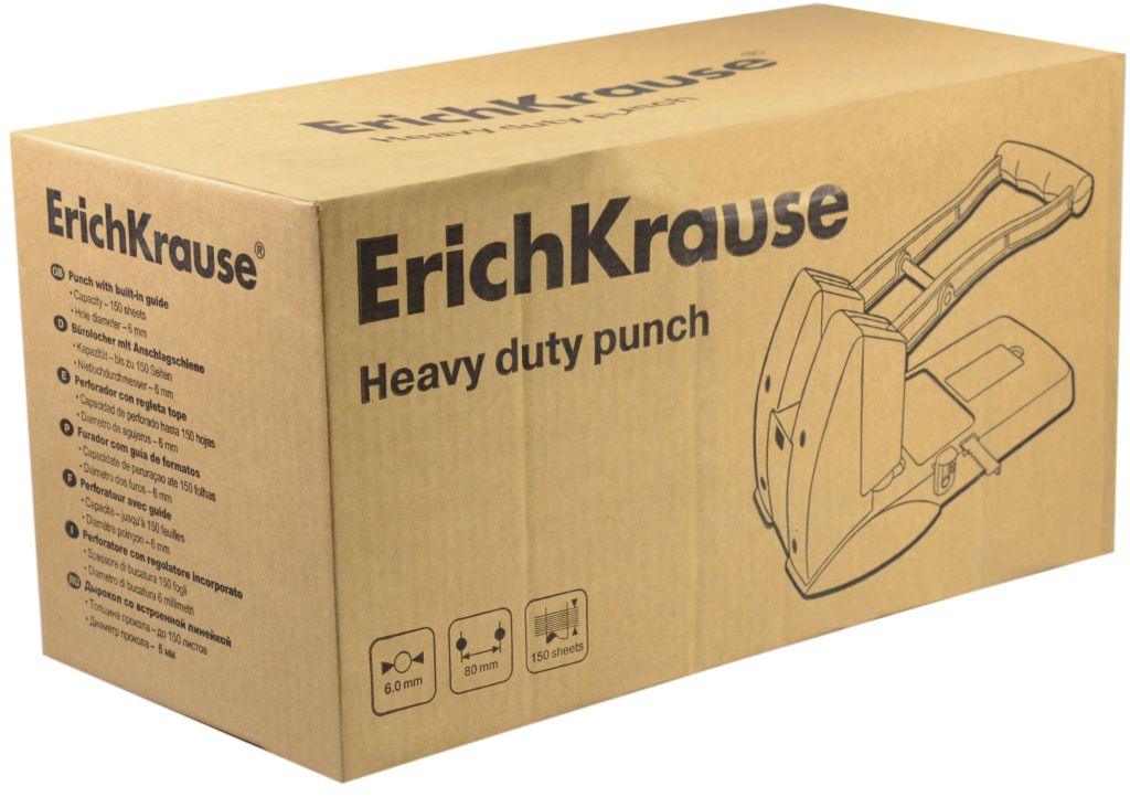 Дырокол до 150л. "Erich Krause" черный