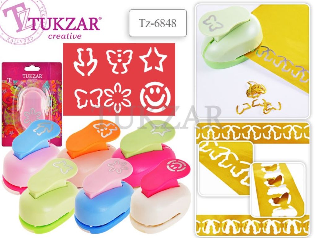 Дырокол креативный "TUKZAR" 25мм. 6 лезвий в ассортименте /16/