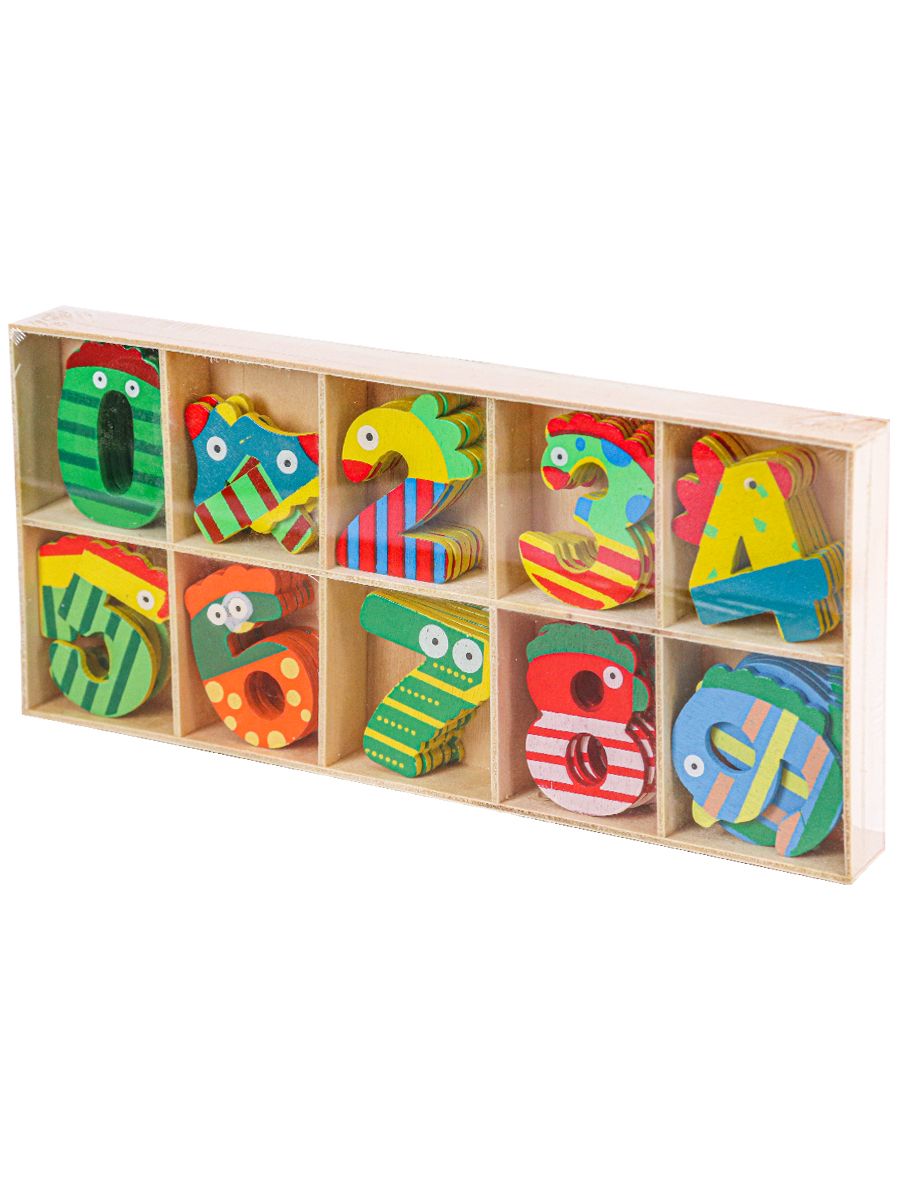 Деревянная игрушка. Учимся считать. Набор для счета "ЦИФРЫ-2" (20х9см)