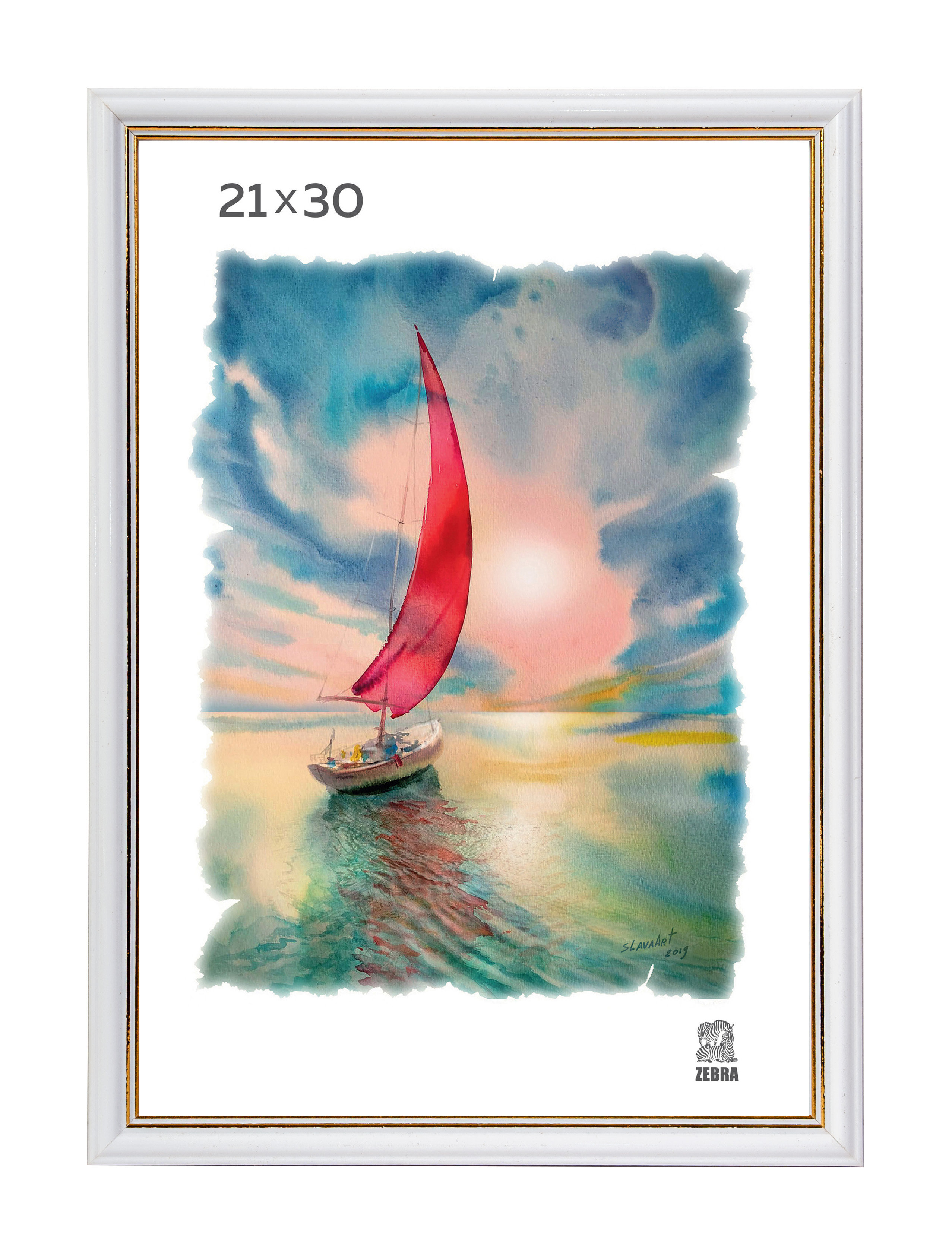 Фоторамка МДФ 21х30см "Зебра" белая /25/