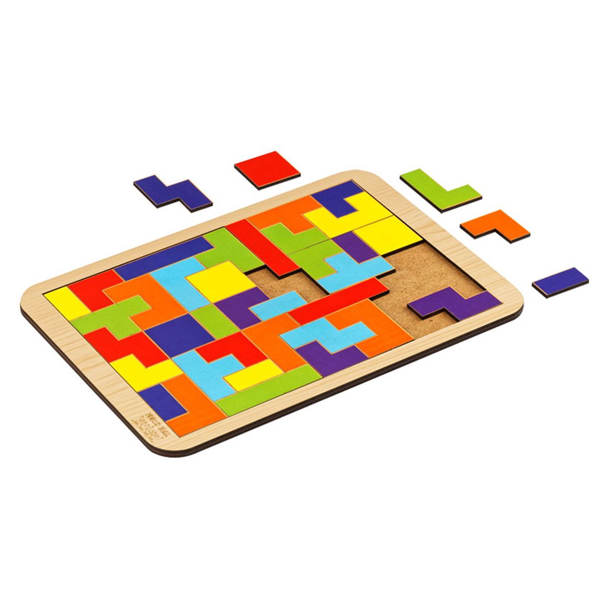 Игра-Головоломка ТРИ СОВЫ "Тетрис большой", яркие цвета, дерево /1/