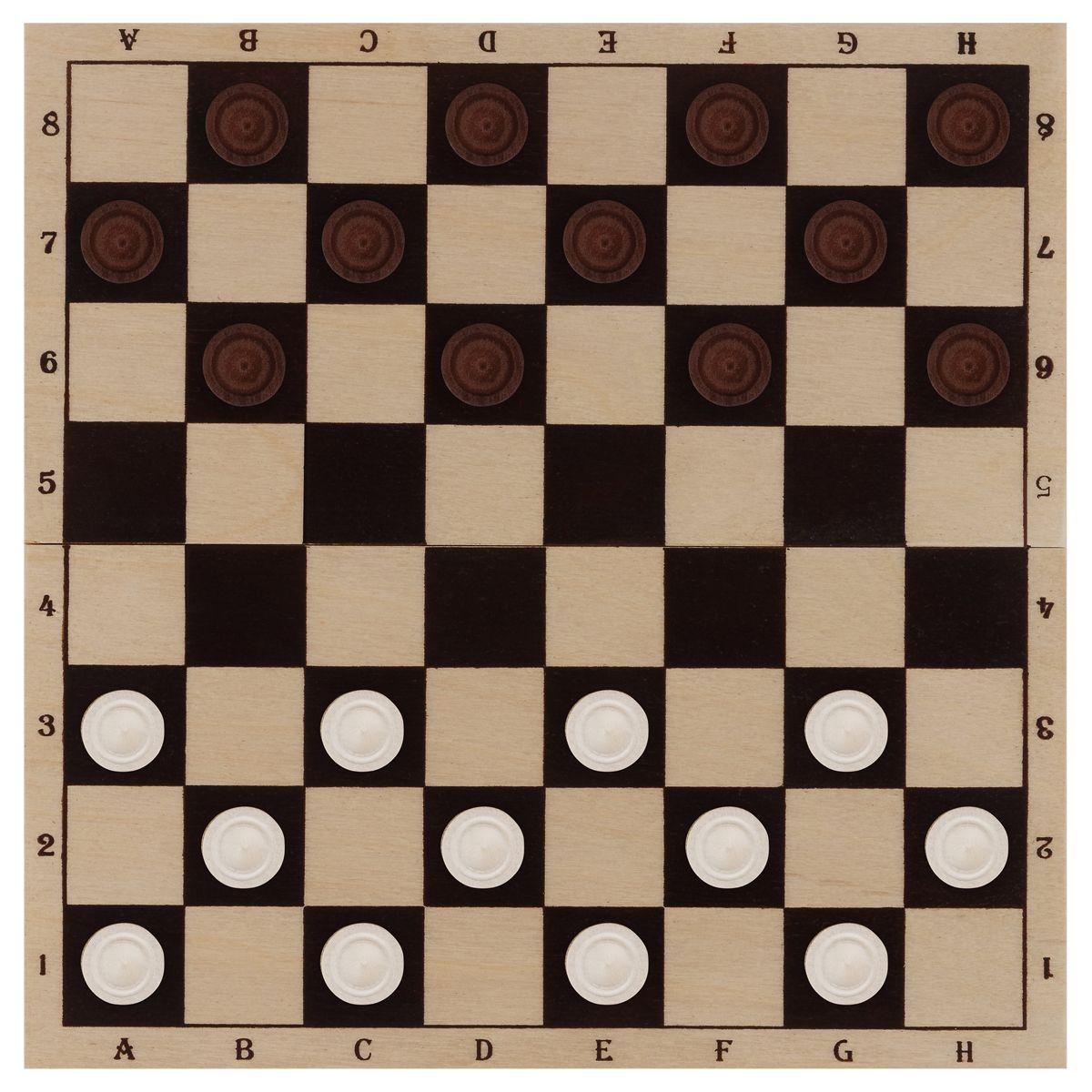 Игра настольная ТРИ СОВЫ "Шашки", деревянные с дер. доской 29*29см