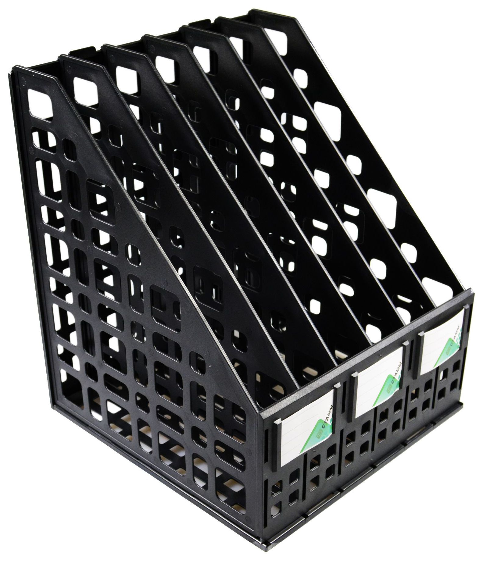 Лоток вертикальный 6 отд. "СТАММ" сборный черный /12/