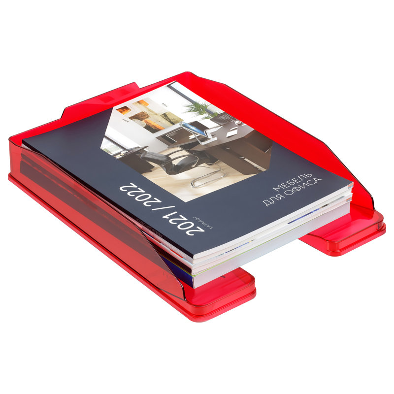 Лоток горизонтальный "ЭКСПЕРТ" тонированный вишня /10/