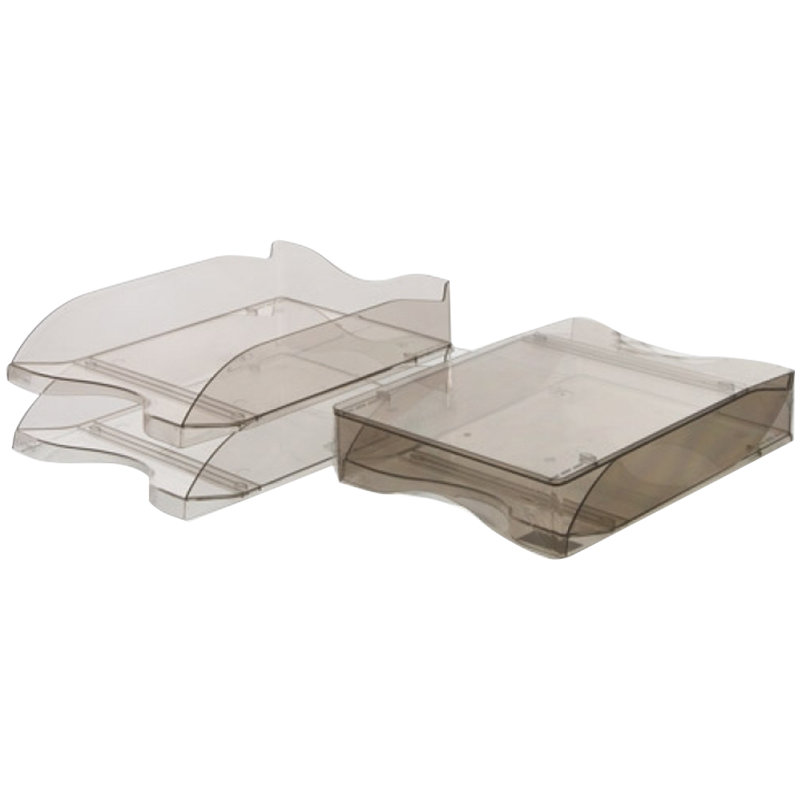 Лоток горизонтальный "СТАММ ЛЮКС" тонированный коричневый 2 шт. /4/