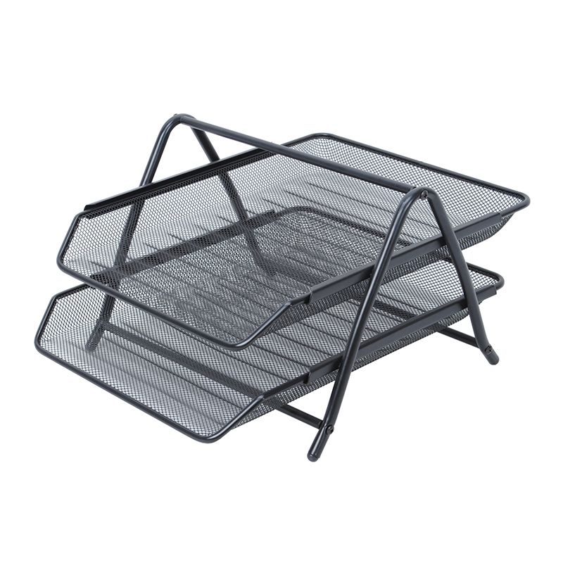 Лоток горизонтальный 2 отд. "Berlingo "Steel&Style" металл черный /10/