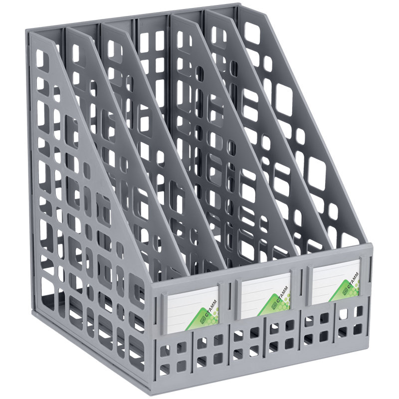 Лоток вертикальный 5 отд. "СТАММ" сборный серый /14/