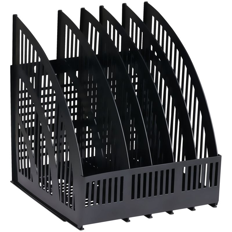 Лоток вертикальный 5 отд. "LINE" сборный черный /14/