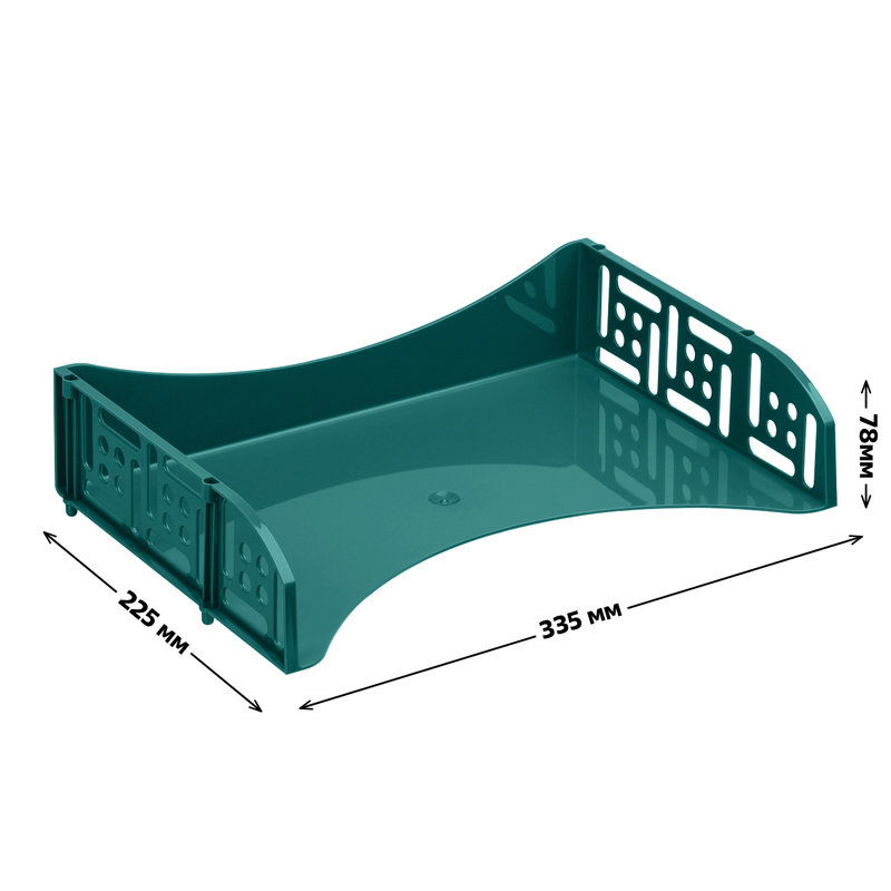 Лоток горизонтальный "ФИЛД" с широкой загрузкой, зеленый /1/