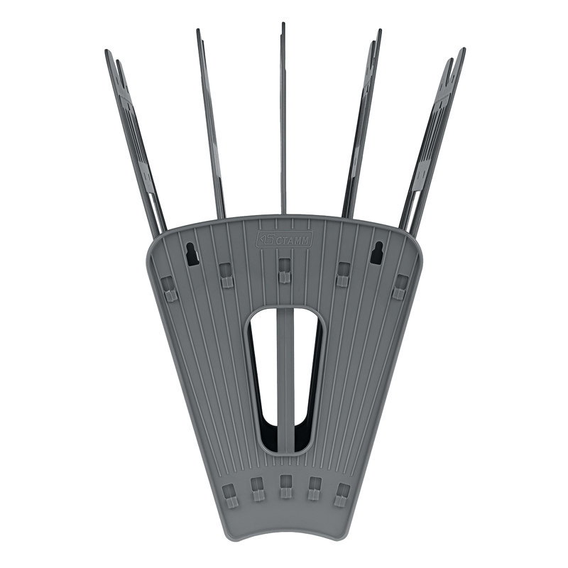 Лоток веерный 4 отд. "СТАММ" серый /10/