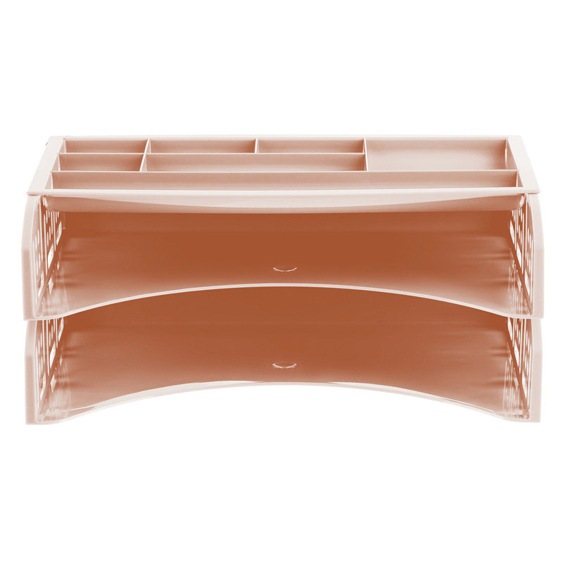 Лоток горизонтальный 2 отд. "СТАММ Field"  + органайзер розовый Paris /5/