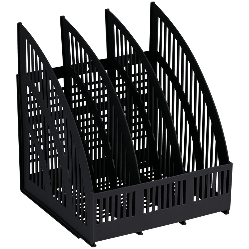 Лоток вертикальный 3 отд. "СТАММ Line"  черный /17/