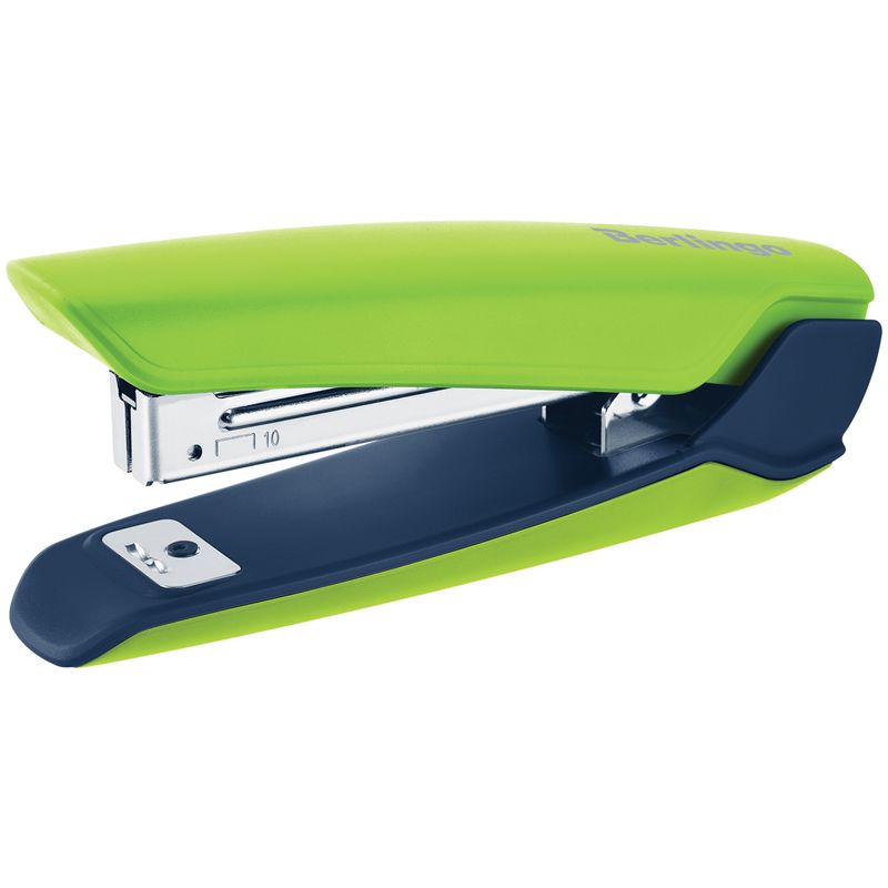 Степлер 10 до 20л. "Berlingo"Hyper зеленый /10/