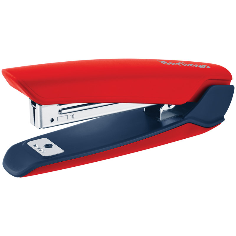 Степлер 10 до 20л. "Berlingo"Hyper красный /10/