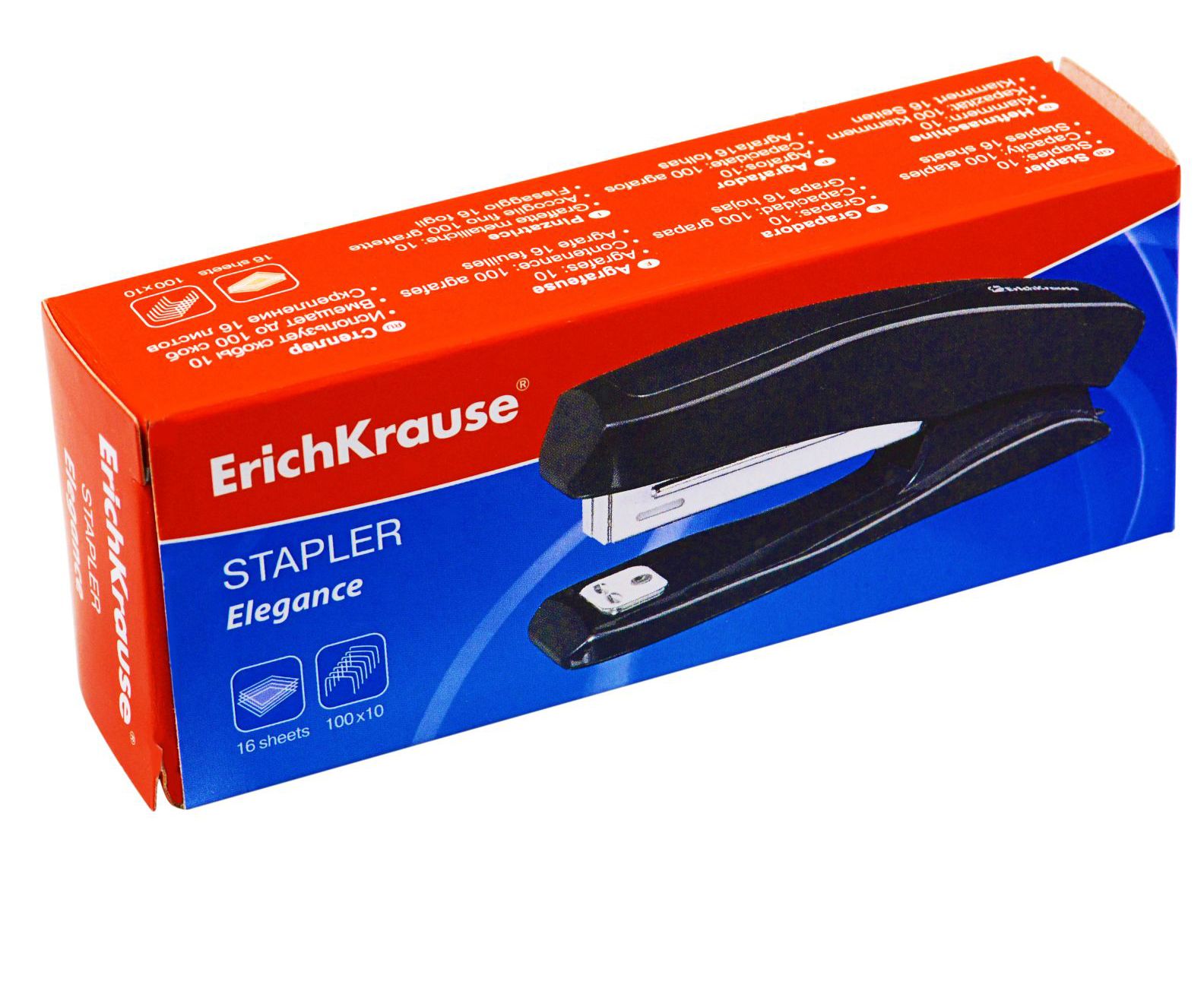 Степлер 10 до 16л. "Elegance" черный /24/