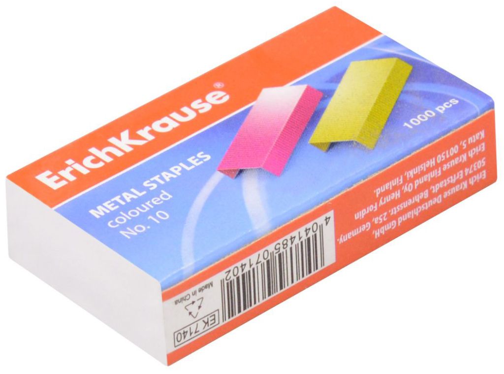 Скобы №10 "Erich Krause" цветные /20/