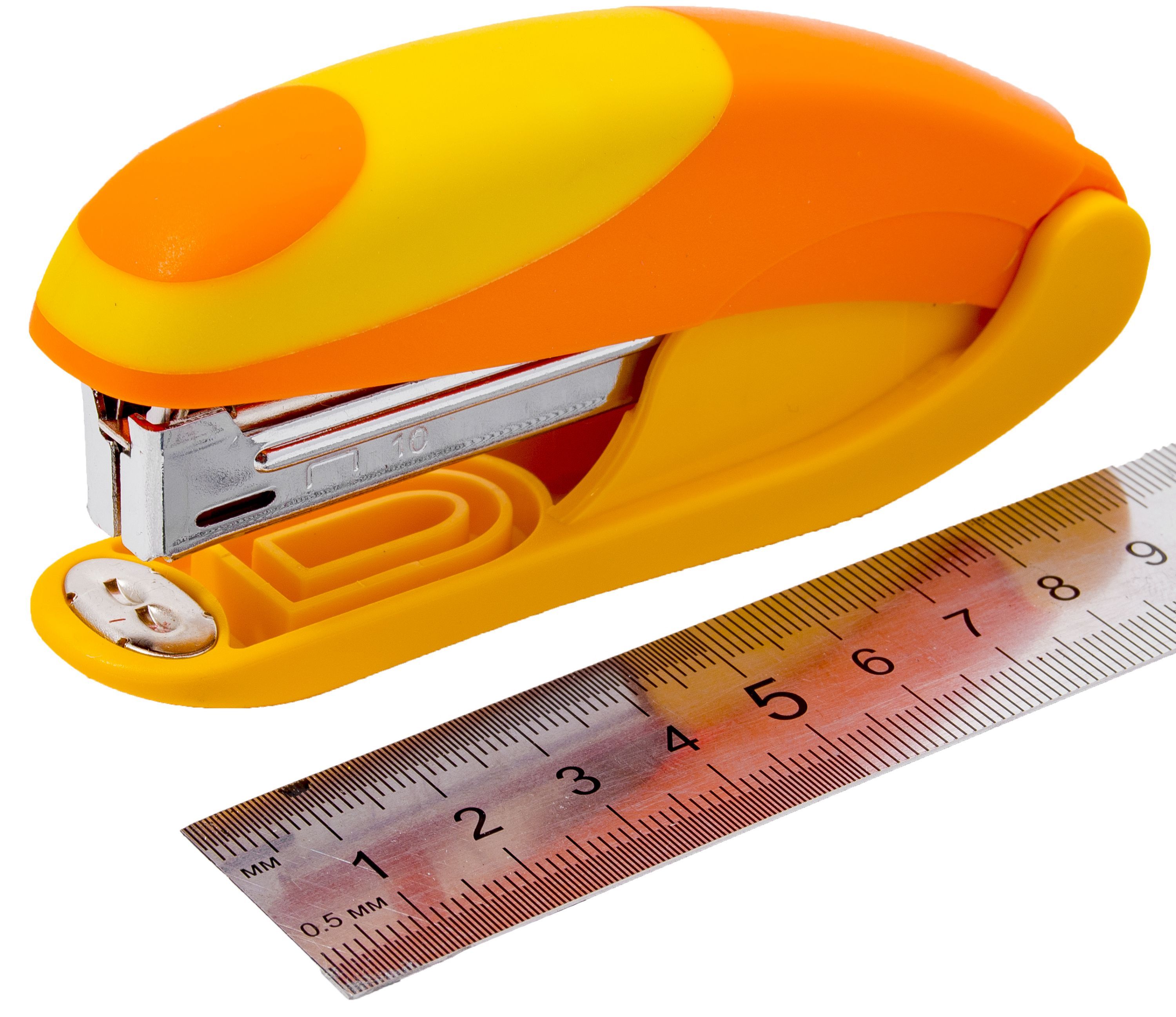 Степлер 10 до 15л. "OMAX" желто-оранжевый /12/