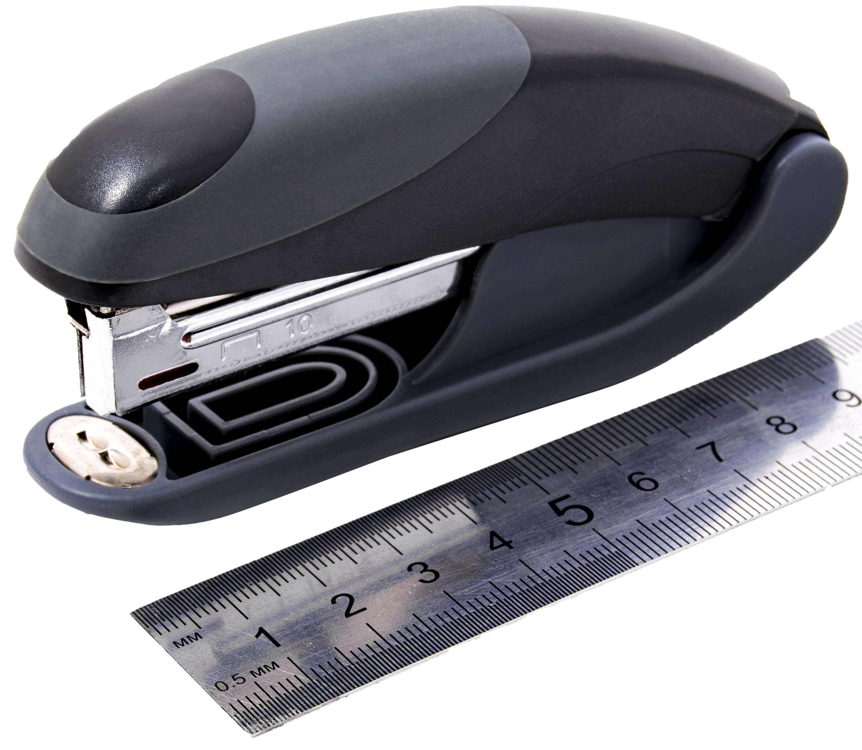 Степлер 10 до 15л. "OMAX" серый-черный /12/