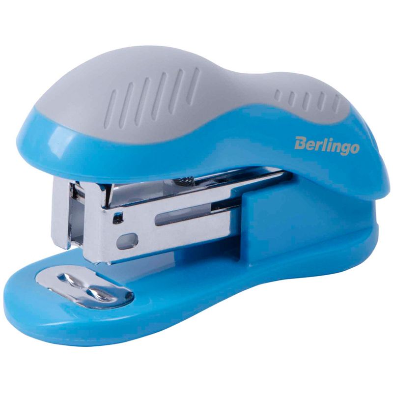 Степлер 24/6, 26/6 до 15л. Berlingo "Office Soft" синий/24/