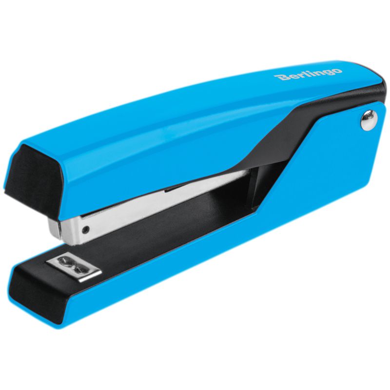 Степлер 10 до 15л. Berlingo "Color Zone" металлический корпус, голубой/24/