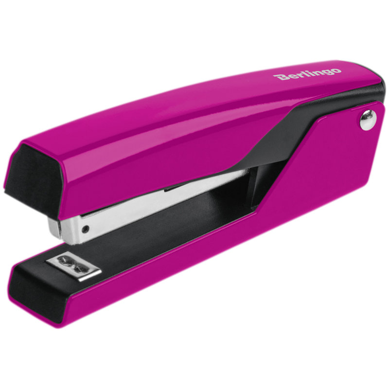 Степлер 10 до 15л. Berlingo "Color Zone" металлический корпус, розовый/24/