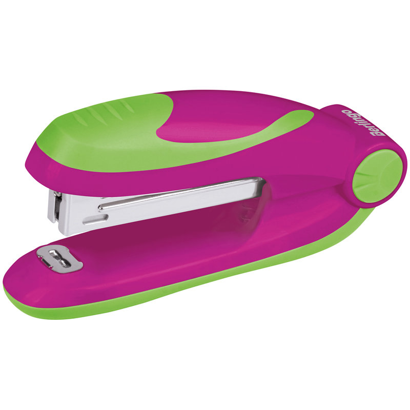 Степлер 10 до 15л. Berlingo "Fuze" 50 скоб, пластиковый корпус, розовый/8/