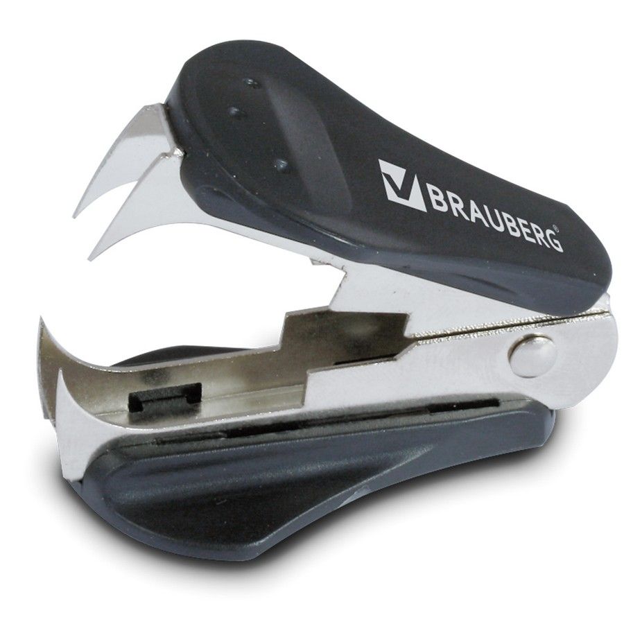 Антистеплер "BRAUBERG Einkommen" для скоб № 10 и № 24/6, черный /24/