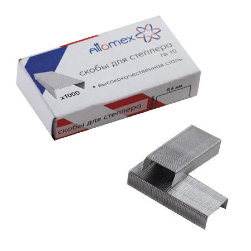 Скобы №10 "Attomex" 1000шт. оцинкованные /10/