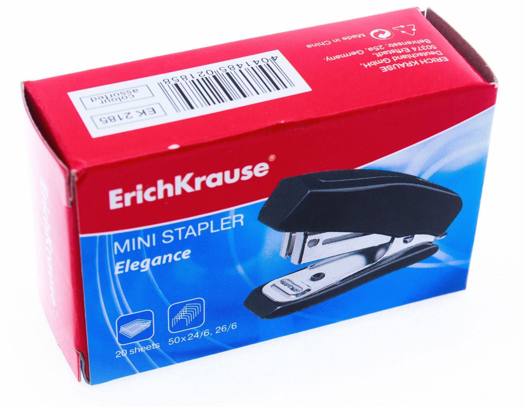 Степлер 24/6, 26/6 до 20л. "Elegance" мини ассорти /24/