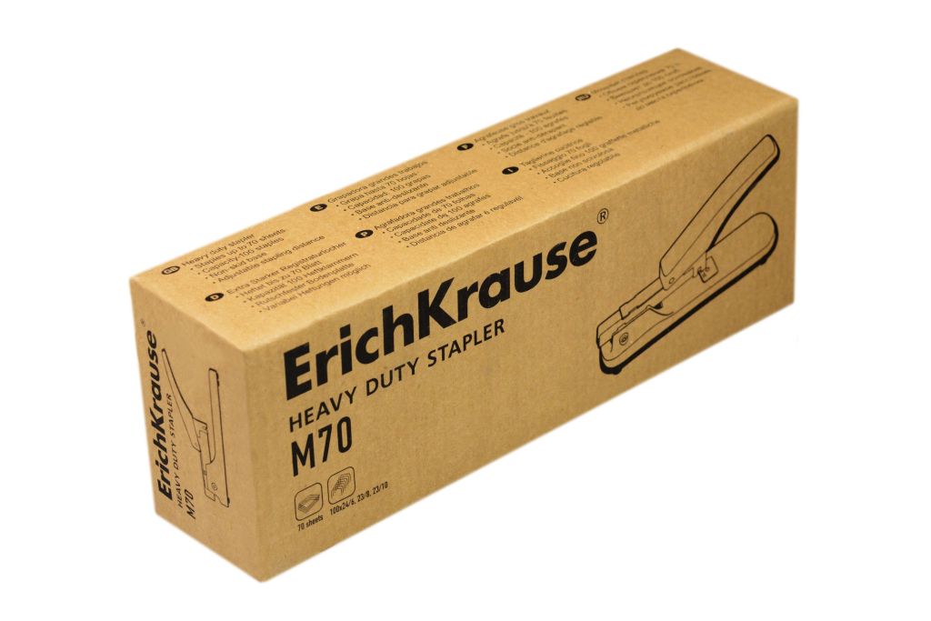 Степлер 23/10 до 70л. "Erich Krause" черный /24/