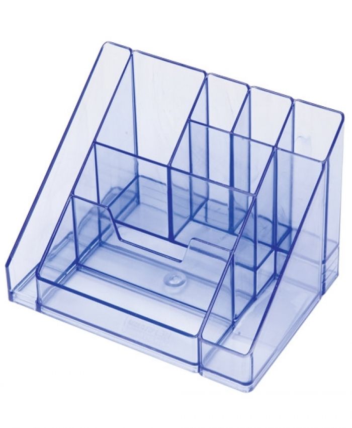 Подставка для канцелярских принадлежностей "Каскад" тонированный голубой /9/