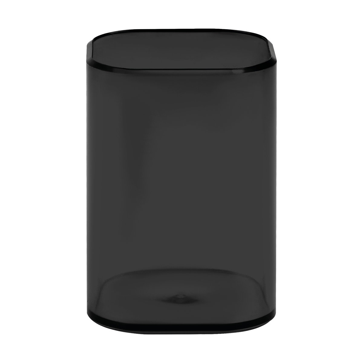 Подставка для канцелярских принадлежностей "Фаворит" квадратная, тонированная черная