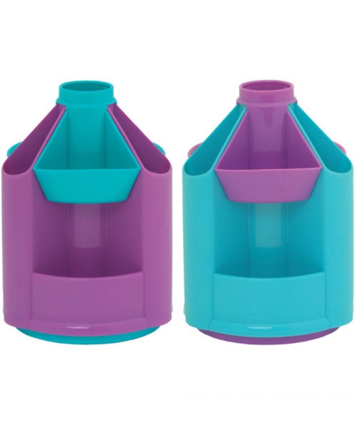 Подставка для канцелярских принадлежностей "Mini Desk" бирюзовый/фиалковый /10/