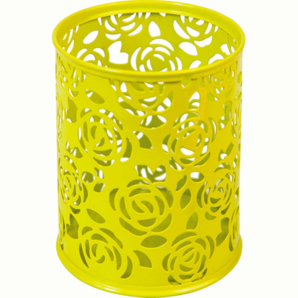 Подставка для канцелярских принадлежностей "deVENTE "  круглая, металл. ажурная салатовая /24/