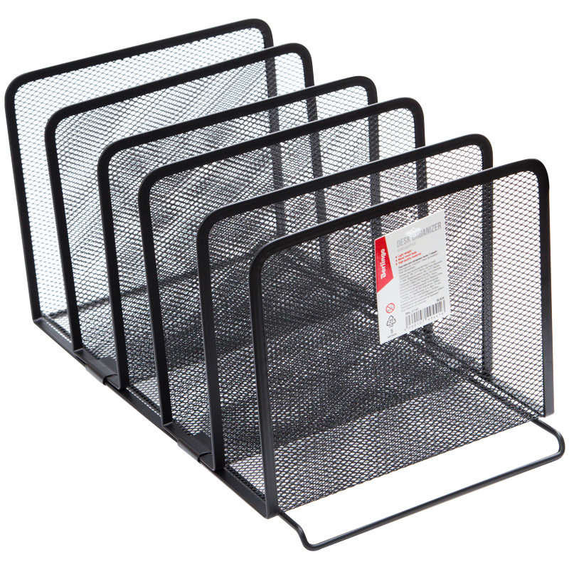 Подставка для сортировки писем и бумаг Berlingo "Steel&Style" 5 секций металл черная /1/